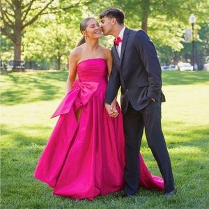 pink strapless Sherri Hill prom dress: style #55214